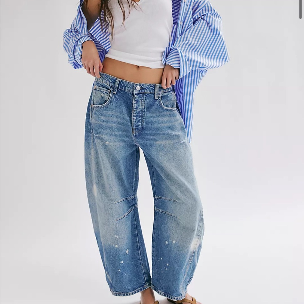 Free People Barrel Jeans